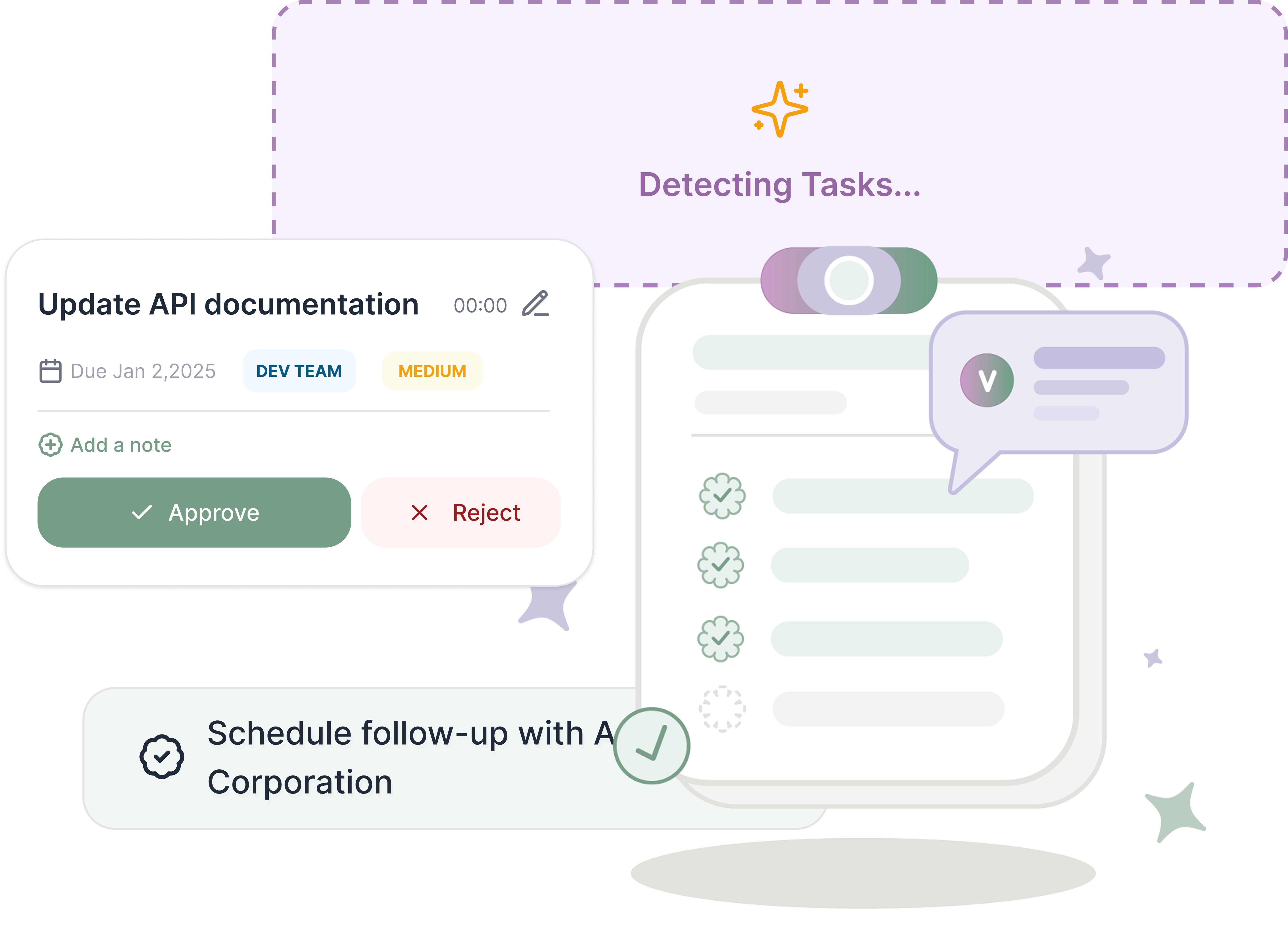 Tasks appear as you speak